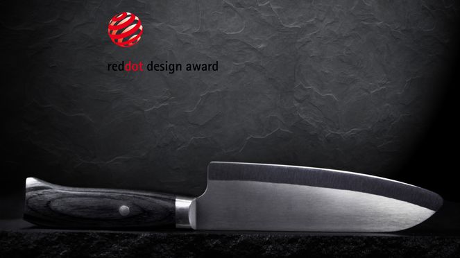 
                    Santoku Black Kyocera avec prix red dot