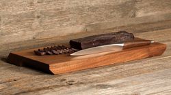 Coltello per prosciutto/carne, Salsizmesser mit Brett